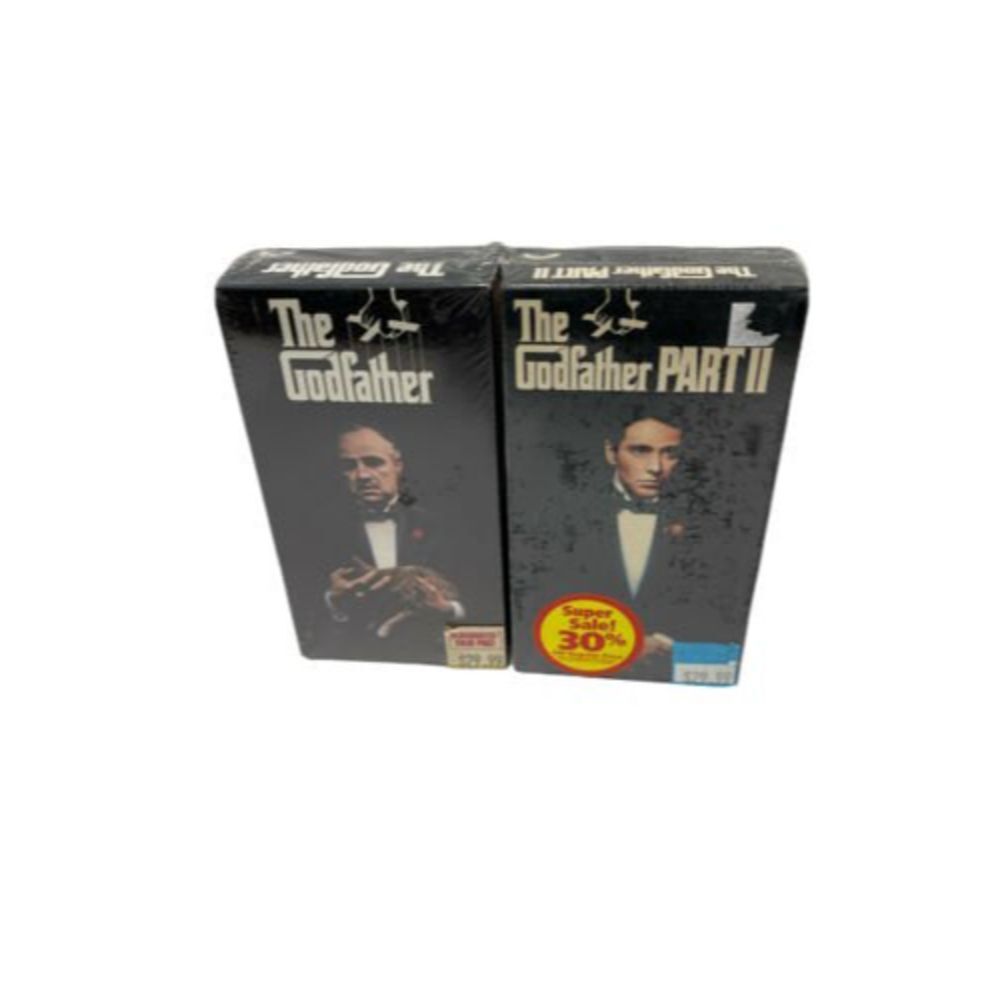 The Godfather Part 1 & 2 VHS Release 8049 8459 NEW & Sealed Watermarked HTF